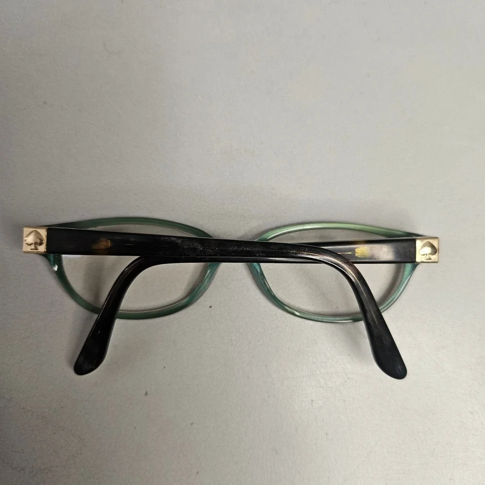 Kate‎ Spade Alvena 0X77 Teal Green Striped Oval Eyeglasses Frames 130mm Womens